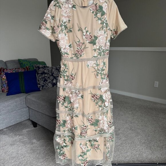 NEW Bohme Peach Midi Dress - Picture 2 of 6